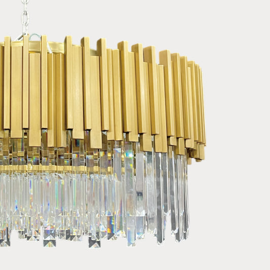 Gold Finish Crystal Chandelier