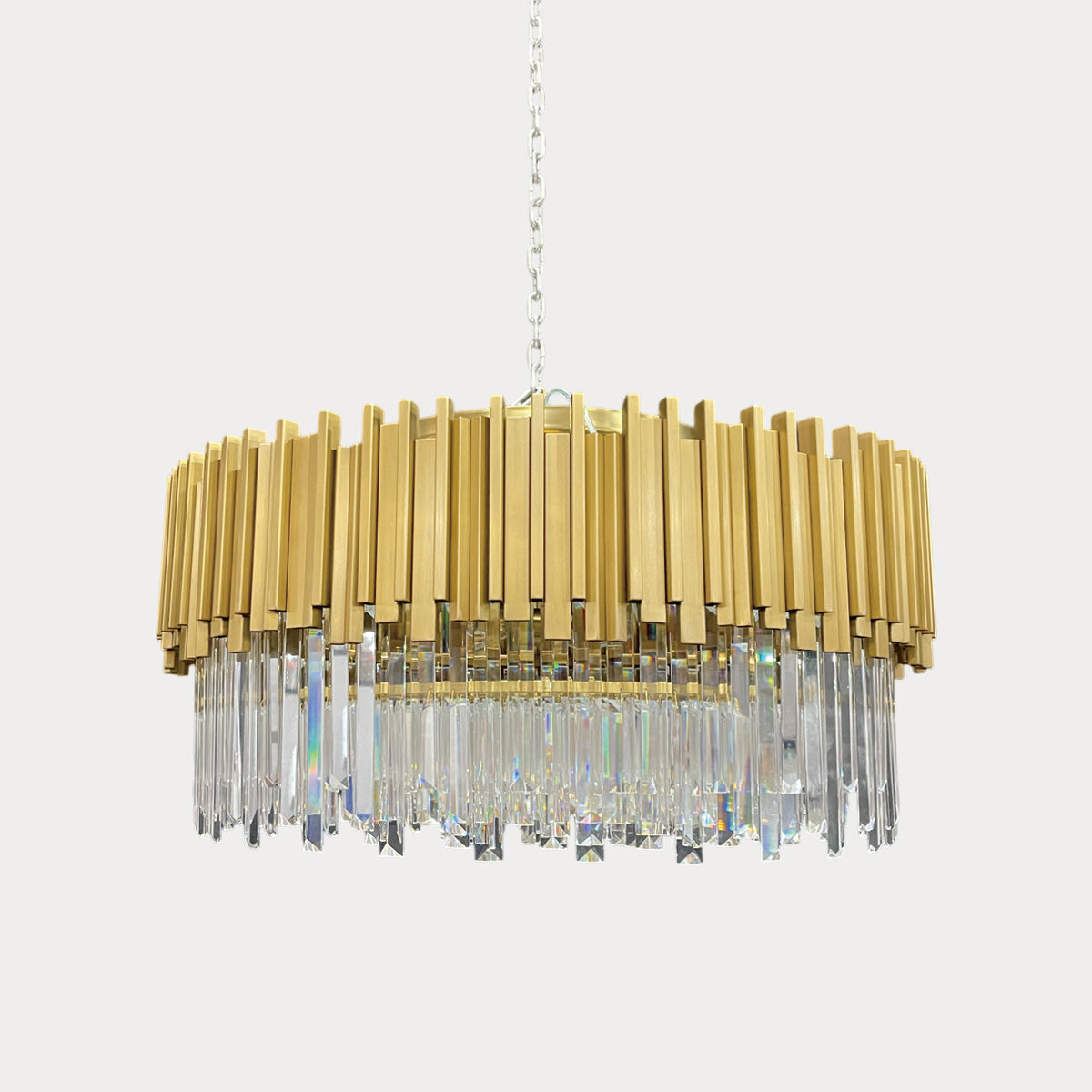 Gold Finish Crystal Chandelier