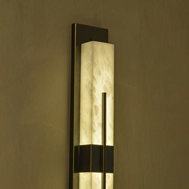 Sleek Black Alabaster Rectangular Wall Sconce – A Modern Touch for Contemporary Spaces
