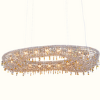 Sleek Modern Oval K9 Crystal LED Chandelier