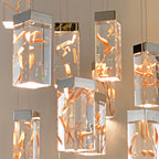 Rainfall Square Cluster Glass Chandelier – Customizable Pendant Lighting