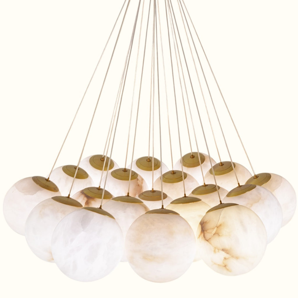 Timeless Alabaster & Brass Bubble Chandelier