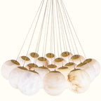 Timeless Alabaster & Brass Bubble Chandelier