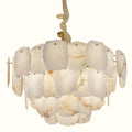 Modern Alabaster & Brass Chandelier – Sculptural Elegance for Any Room