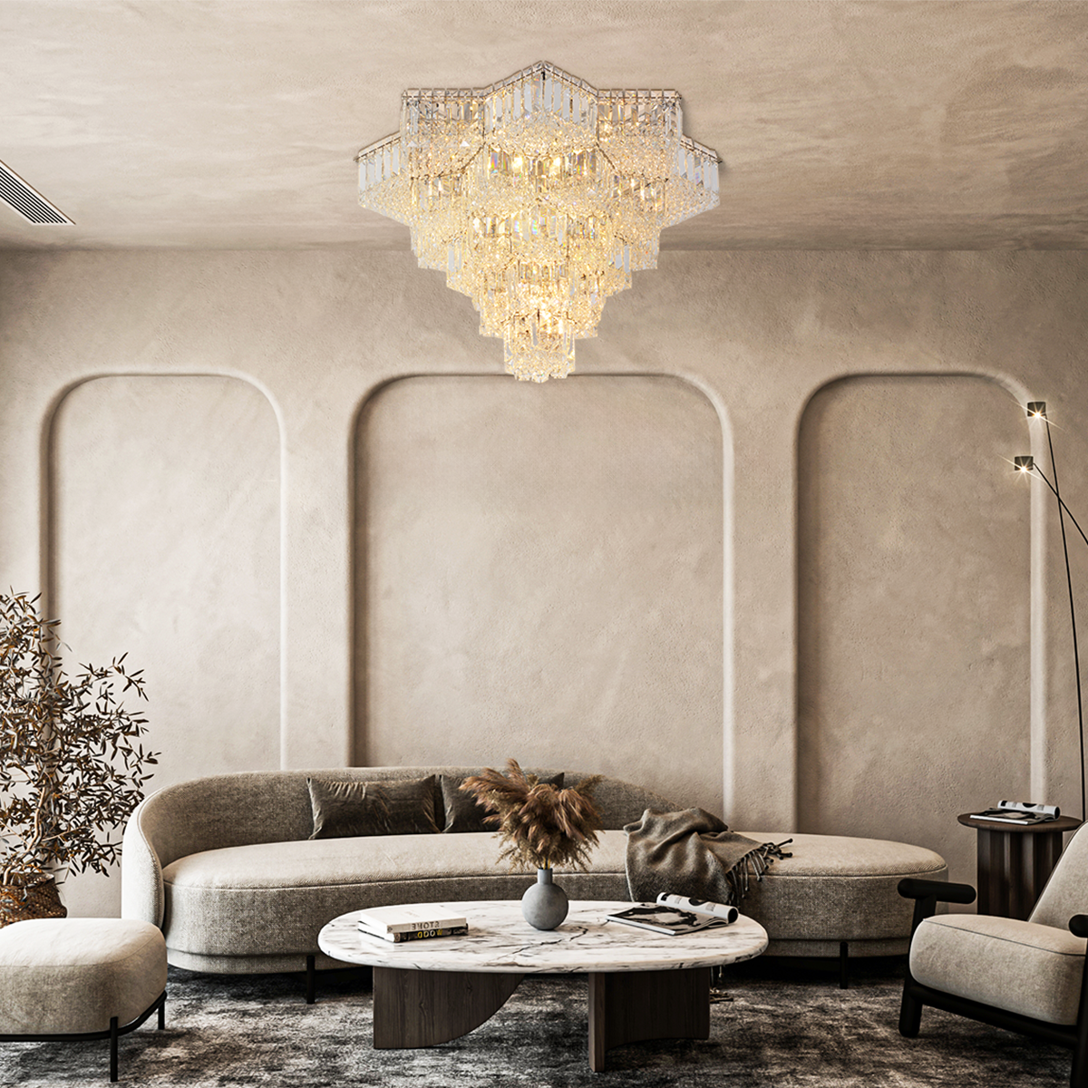 Luxurious Crystal LED Flush Mount