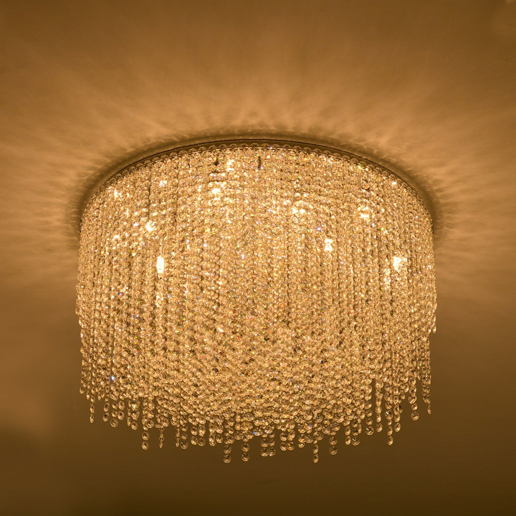 Crystal Bead Flush Mount Light