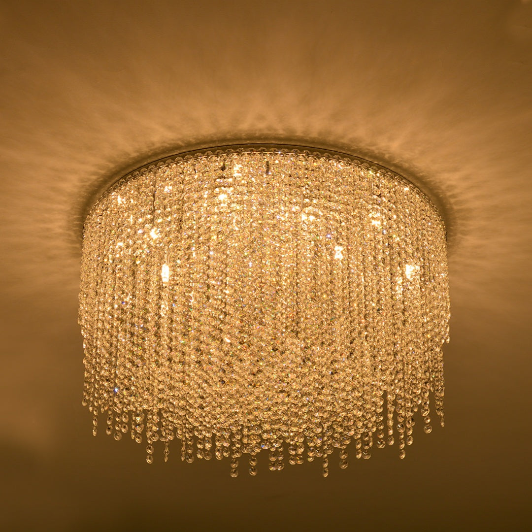 Crystal Bead Flush Mount Light