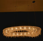 Sleek Modern Oval K9 Crystal LED Chandelier
