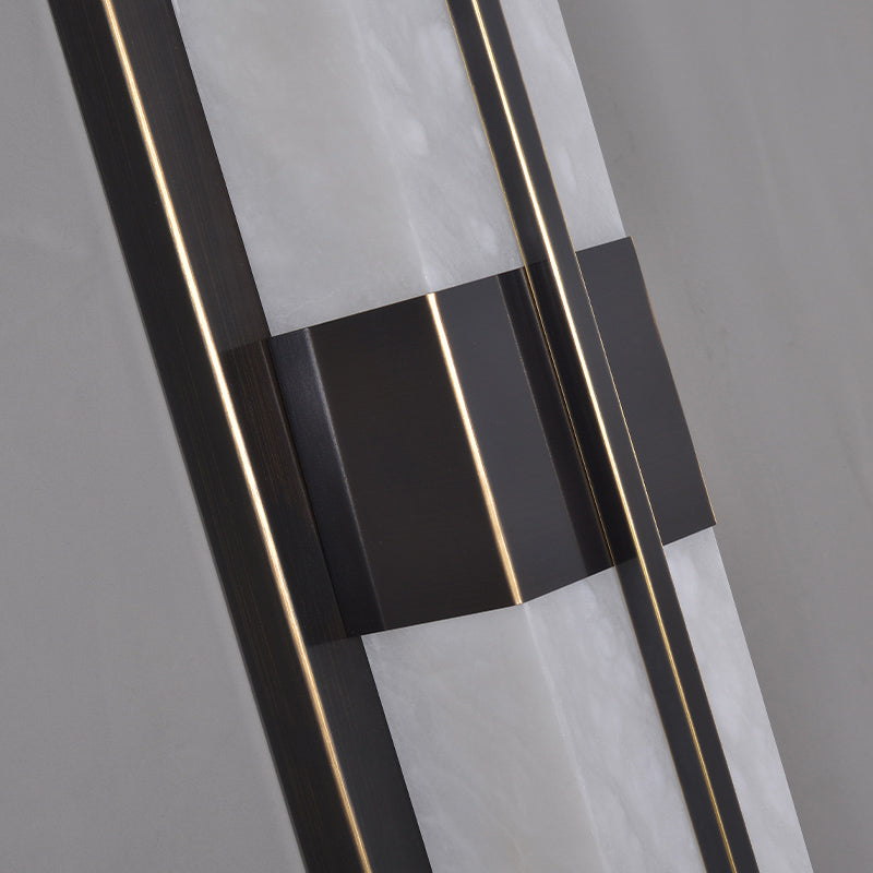 Sleek Black Alabaster Rectangular Wall Sconce – A Modern Touch for Contemporary Spaces