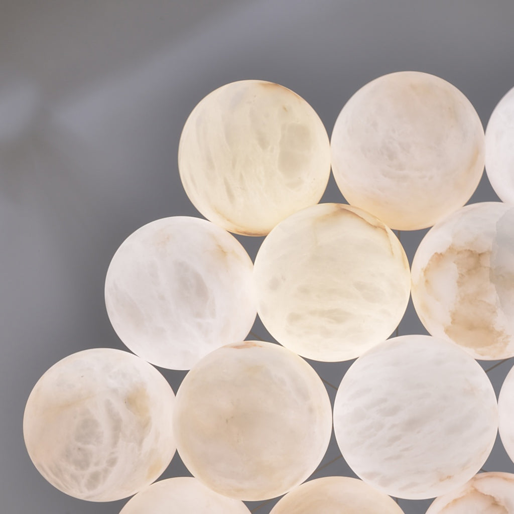 Timeless Alabaster & Brass Bubble Chandelier