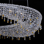 Sleek Modern Oval K9 Crystal LED Chandelier