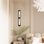 Sleek Black Alabaster Rectangular Wall Sconce – A Modern Touch for Contemporary Spaces