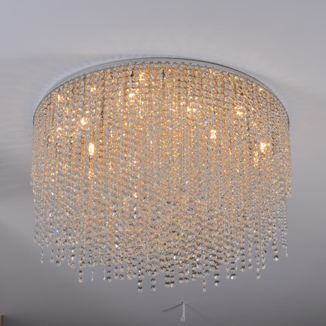 Crystal Bead Flush Mount Light