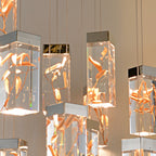 Rainfall Square Cluster Glass Chandelier – Customizable Pendant Lighting