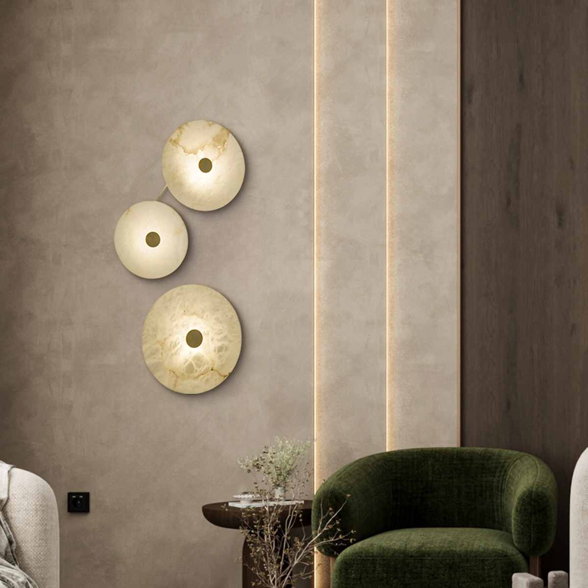 Elegant Alabaster Marble LED Wall Sconce