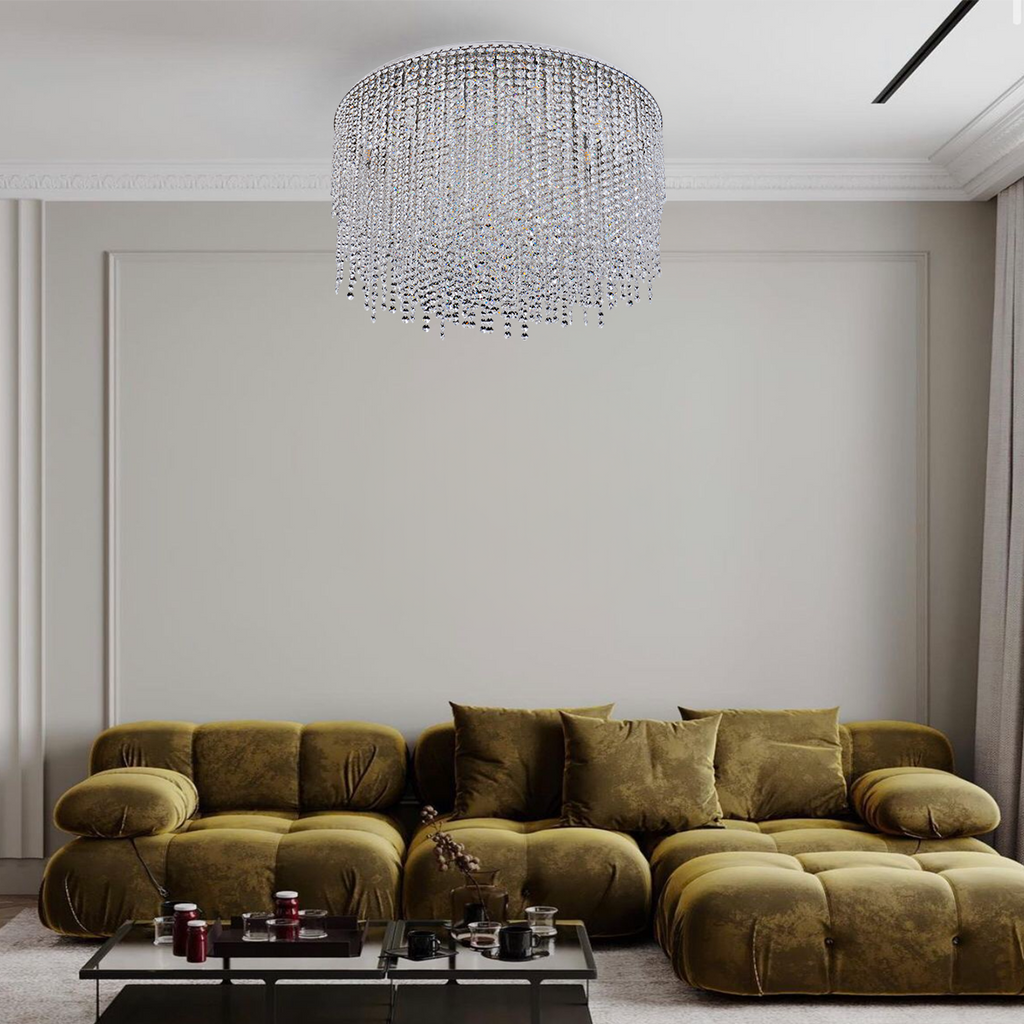 Crystal Bead Flush Mount Light