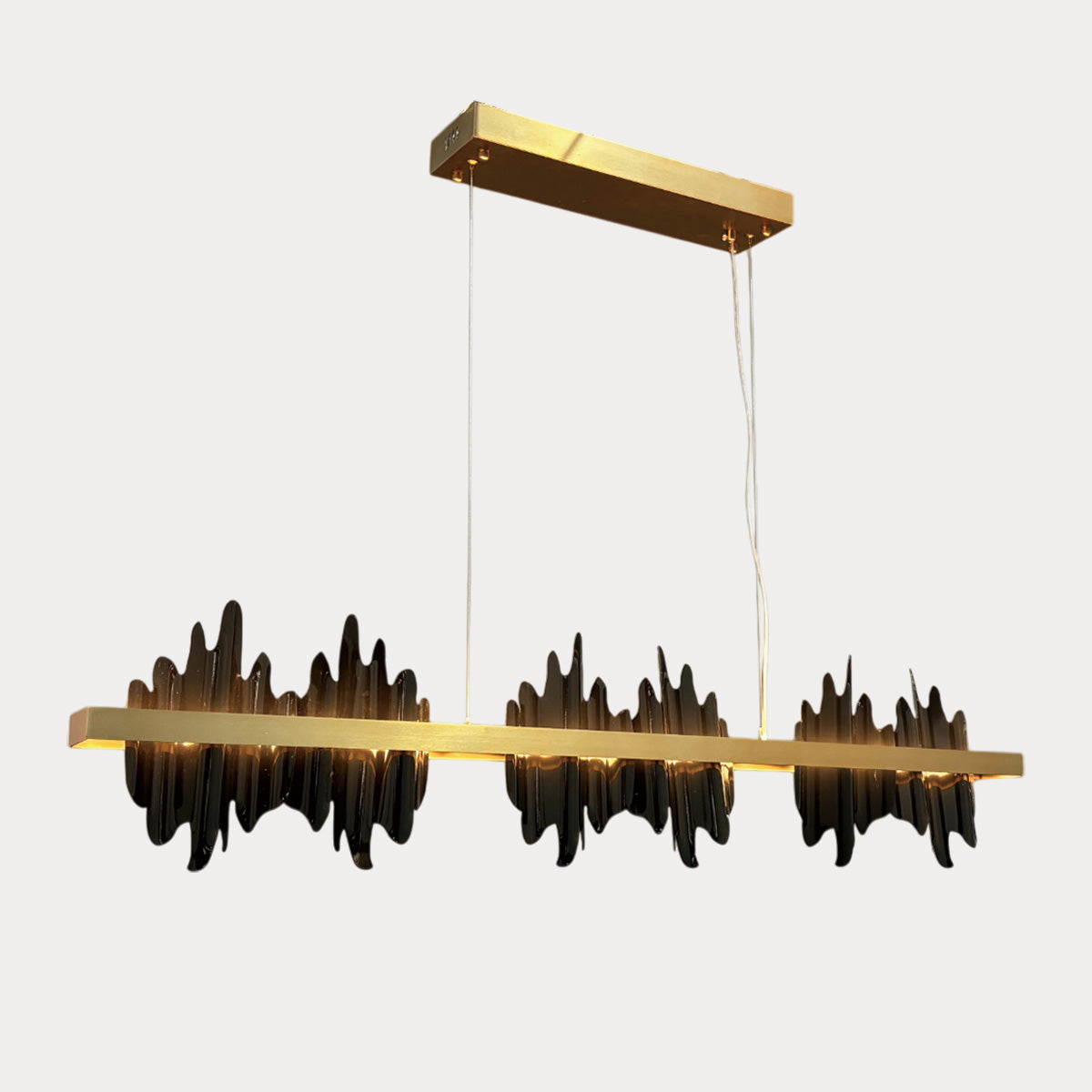Creative Rectangular Black Illuminated Pendant
