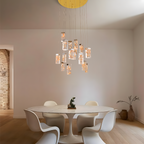 Rainfall Square Cluster Glass Chandelier – Customizable Pendant Lighting